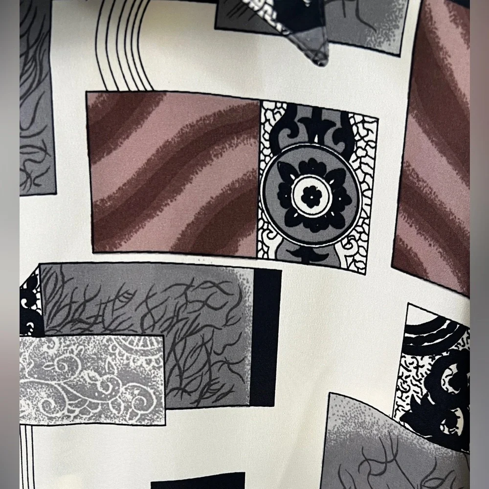 Joe Brand Men’s Vintage Pop Art Short Sleeve Shirt, Black/Brown/Cream, Size XL - Picture 9 of 10